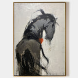 Large Black Horse Wall Art Wild Horse Oil Paintings On Canvas Horse Modern Wall Art For Sale