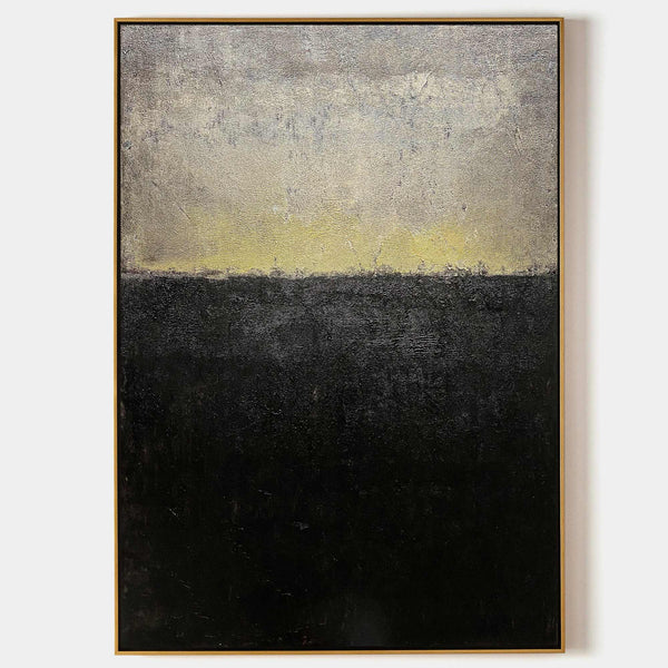 Black And Gold Minimalist Acrylic Painting On Canvas Extra Large Minimal Canvas Art Abstract Minimalist Modern Wall Art