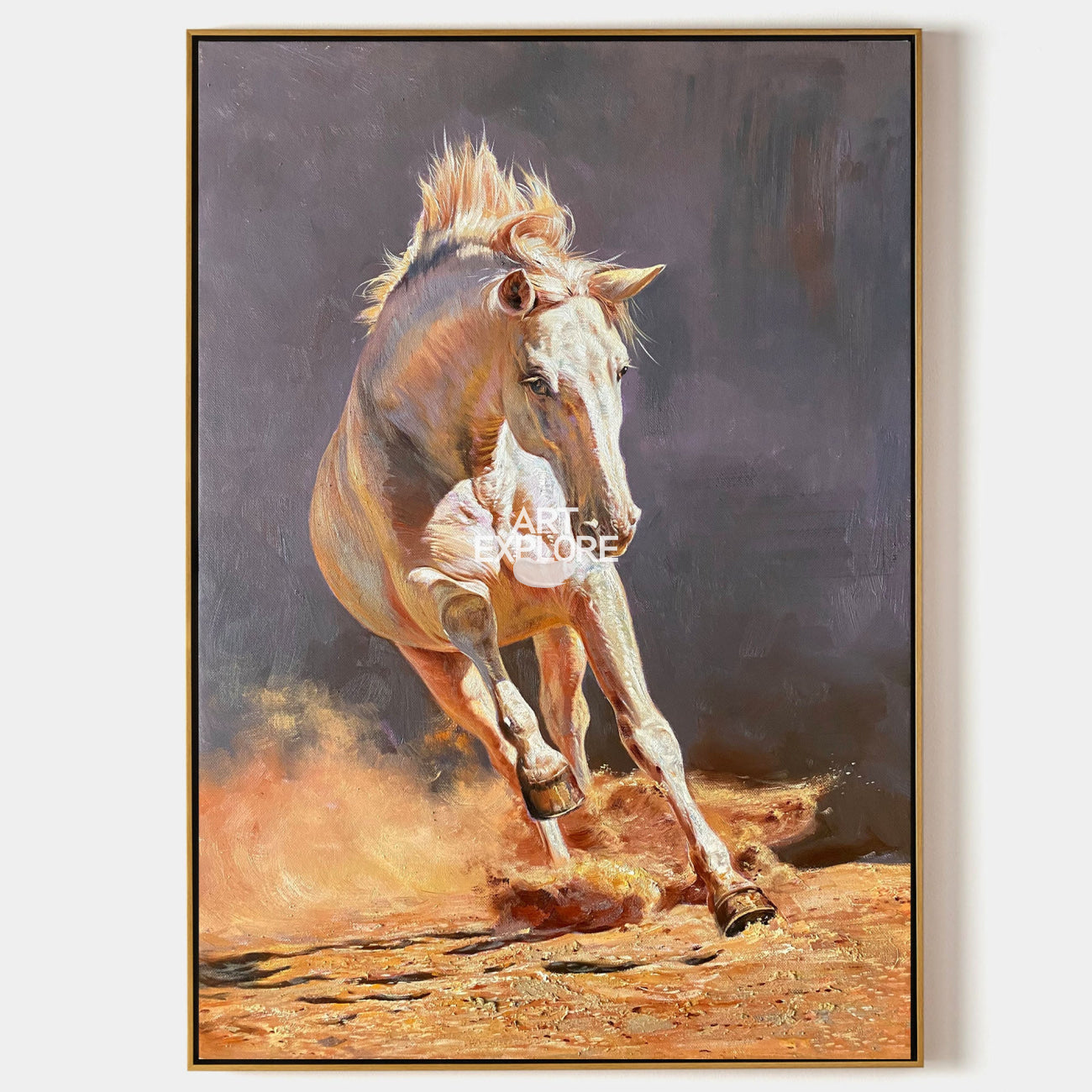 Large Running Horse Wall Art Livingroom Canvas Wall Art Modern Horse Acrylic Painting For Sale