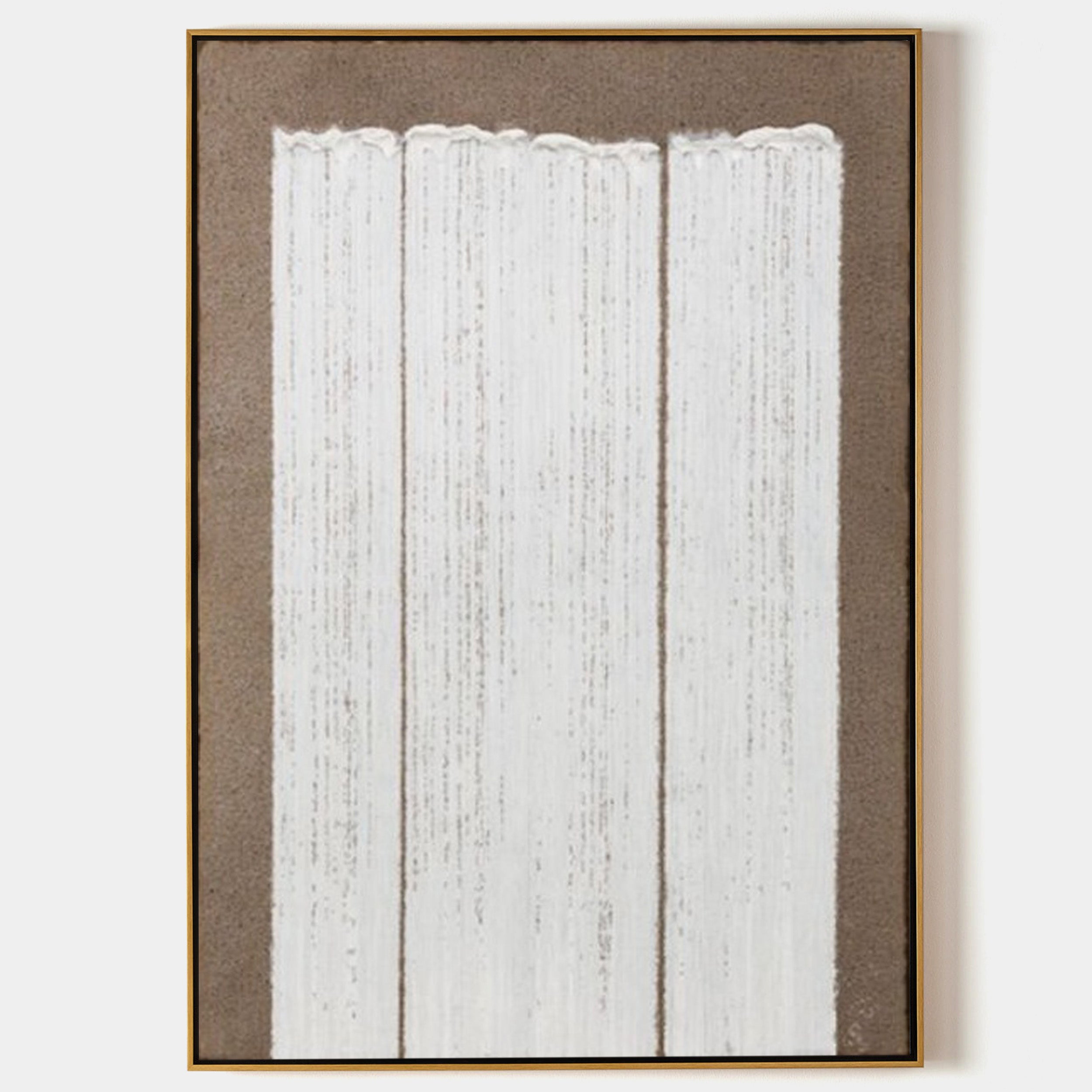 Wabi-sabi Khaki White Canvas Art Large Minimalist Painting Khaki White 3D Textured Acrylic Painting Modern Minimalist Art