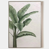 Gaint Leaf Landscape Wall Art Green Acrylic Painting Canvas Wall Decor Artworks For Sale