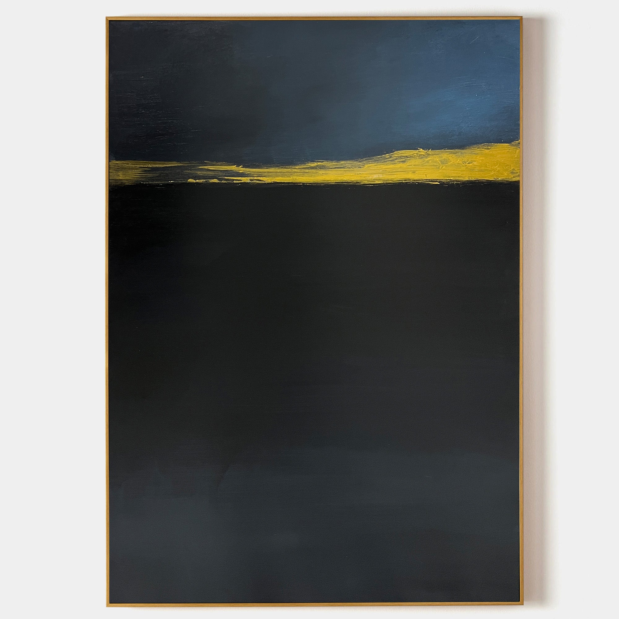 Black Minimalist Wall Art Modern Abstract Large Acrylic Painting On ...