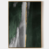 Large Contemporary Art Dark Green Abstract Canvas Art Huge Modern Abstract Paitning For Livingroom