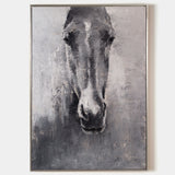 Grey White Abstract Horse Painting Horse Wall Art Horse Artwork 