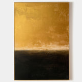 Modern Black And Gold Minimalist Painting Gold Abstract Acrylic Painting Livingroom Wall Art For Sale 