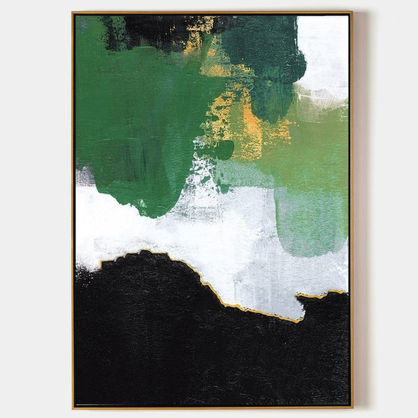 Abstract Green Canvas Painting Large Original Acrylic Abstract Canvas Art Modern Abstract Painting 