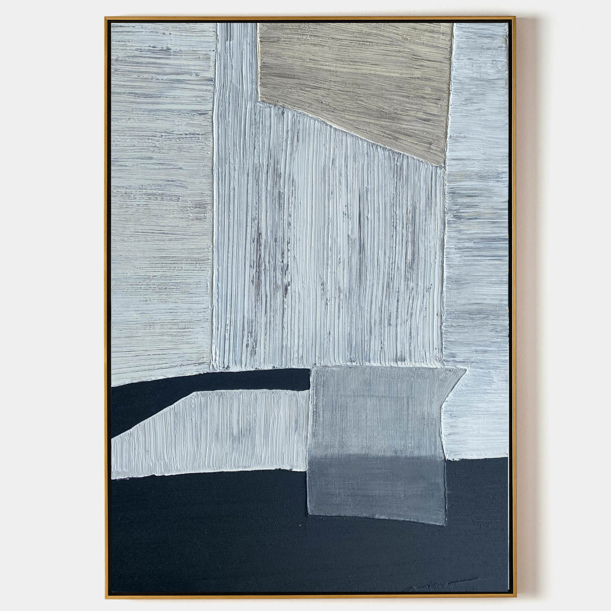 modern abstract art black and white minimalist art abstract acrylic painting for interior