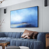 Large Beach Canvas Wall Art Panoramic Blue Ocean painting Acrylic Blue Sky Paintings Blue Wall Art For Living Room