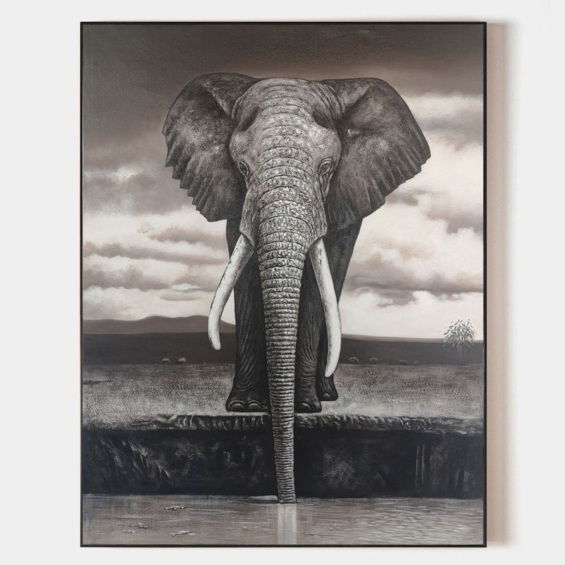 Indian Elephant Art Framed Elephant Wall Art Acrylic Paint Elephant