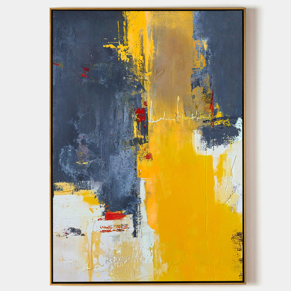 Orange Abstract Painting Large Modern Wall Art Yellow Abstract Art 