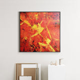 40 x 40 Square Red Canvas Wall Art Modern Abstract Acrylic Painting