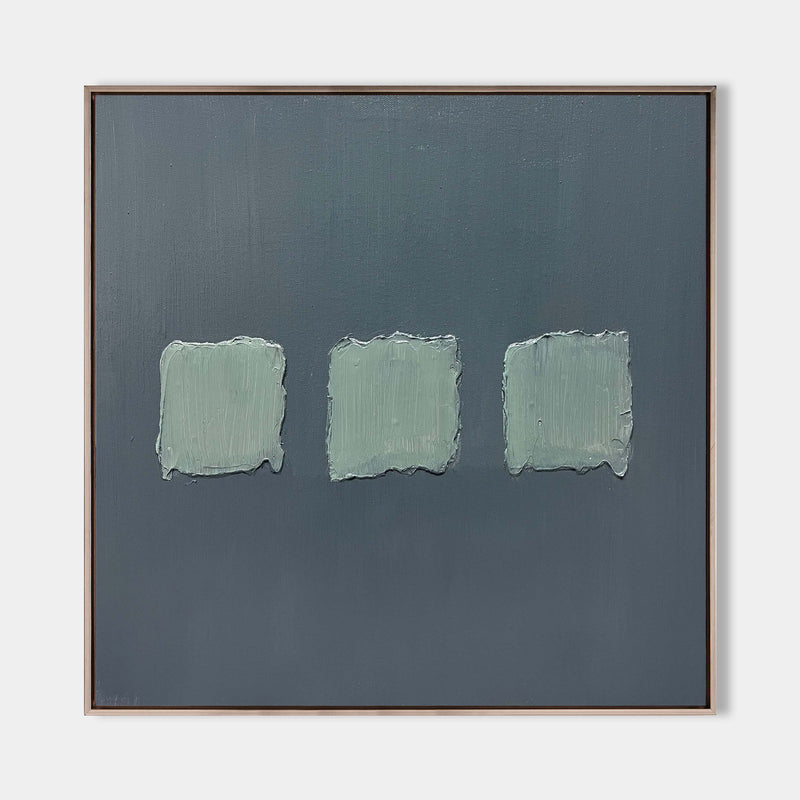 Blue minimalist painting Blue wall art 3d texture painting Blue Wabi-Sabi art Blue square wall art