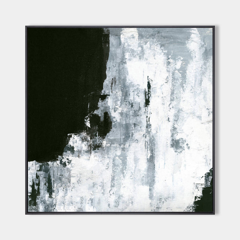 Oversized Dark Abstract Art Black And White Canvas Art Acrylic On Canvas