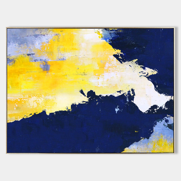 Bright Abstract Painting Blue And Yellow Abstract Art Acrylic On Canvas