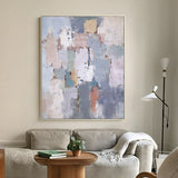 Colorful Abstract Geometric Painting Vertical Large Modern Abstract Wall Art