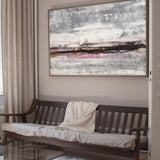 Large Grey Abstract Canvas Wall Art Abstract Beach Painting Modern Abstract Painting