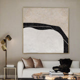 Modern Minimal Wall art large Contemporary Wall art Black Beige White Art