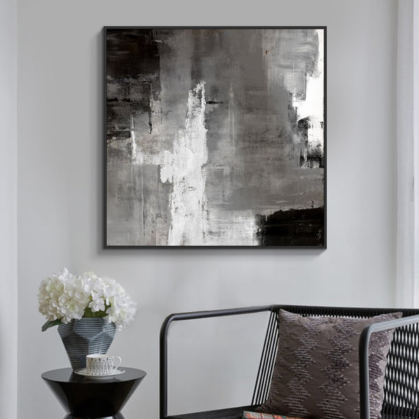 Black White And Grey Wall Art Large grey canvas painting Custom Wall Canvas