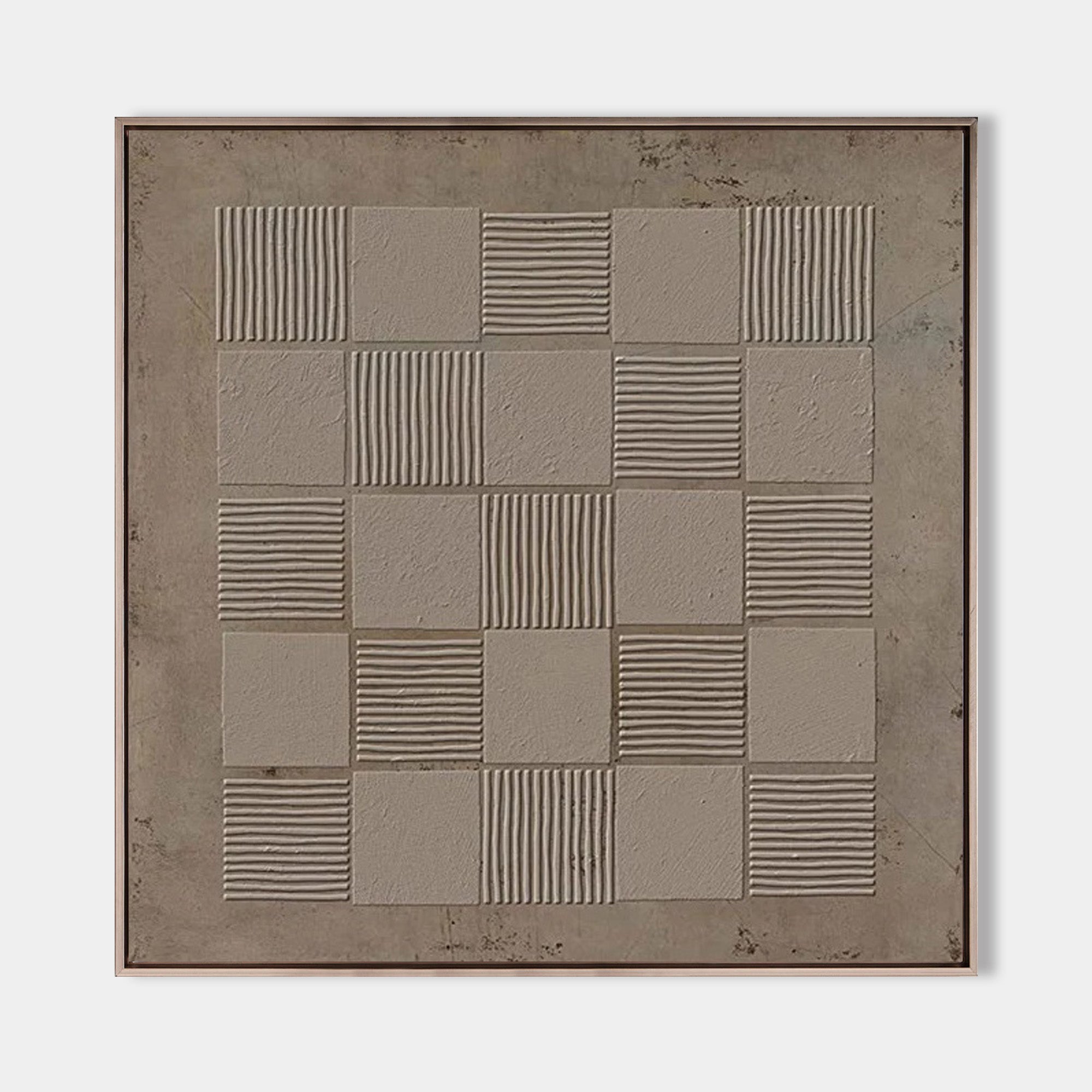 Wabi-sabi Brown Minimalist Wall Art Rich 3D Textured Canvas Art Minimalist Wall Art 