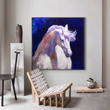Large White Horse Painting On Canvas Big Horse Wall Art Modern Horse Art