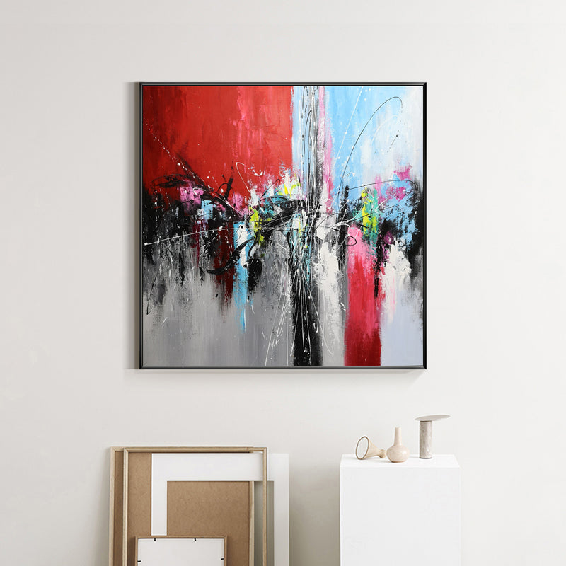 Square Abstract Art Modern Canvas Wall Art Living Room Canvas Art