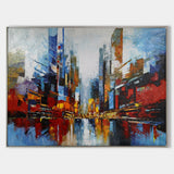 Urban Painting Large Abstract Cityscape Art City Big Abstract Painting