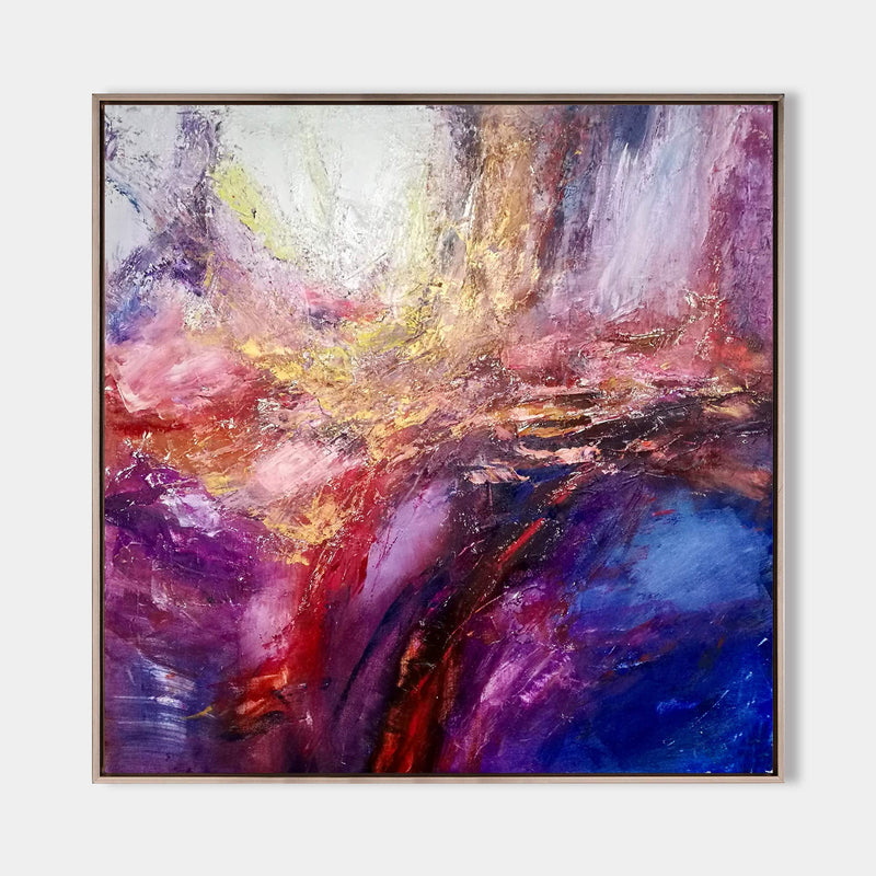 Pink And Blue Wall Art Purple And Gold Abstract Art Colorful Canvas Art
