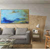 Abstract Seascape Paintings Acrylic Large Seascape Wall Art Beach Canvas Art Panoramic Abstract Painting For Livingroom