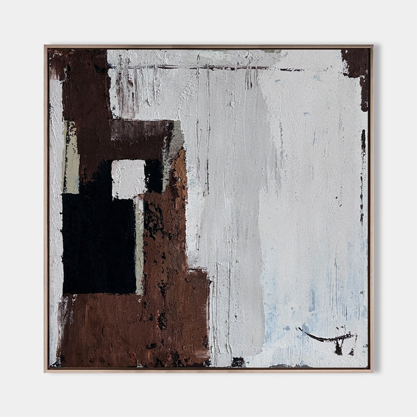 Brown Grey Minimalist Art Abstract Minimalist Painting On Canvas Acrylic Painting For Livingroom