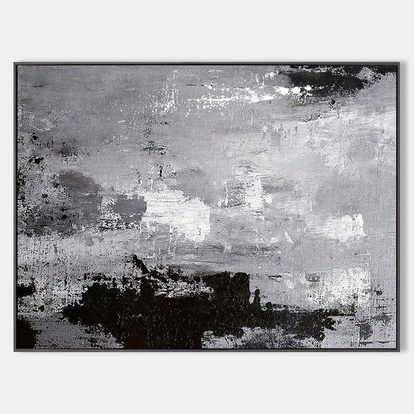 Black White And Grey Abstract Art Large Modern Gray abstract Canvas Art