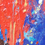 36 x 48 Vertical Multicolor Wall Painting Blue And Red Textured Abstract Art