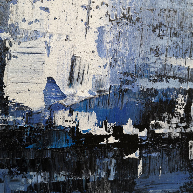 36 X 48 Vertical Blue Paintings For Bedroom Original Abstract Art