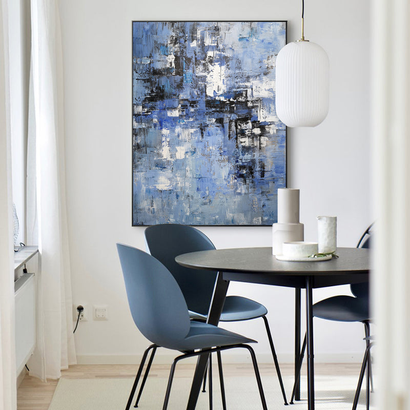 36 X 48 Vertical Blue Paintings For Bedroom Original Abstract Art