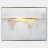 Impression Sunrise Painting On Canvas Abstract Beach Art Yellow White