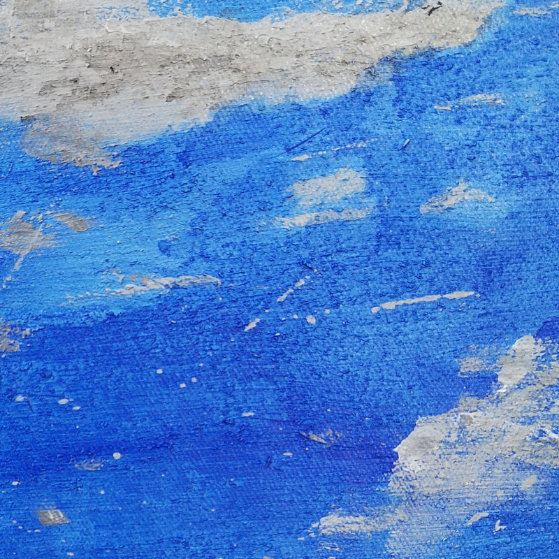 Square Abstract Ocean Painting Blue And Grey Wall Art Seascape Art