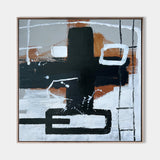 Modern Black And Brown Abstract Painting Large Acrylic Painting For Livingroom