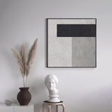 Geometric Painting Black And White Cool Modern Abstract Minimalist Painting