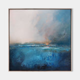 Large Beach Artwork Ocean Sunset Wall Art Abstract Seascape Paintings