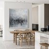 40 x 40 light Blue And Black Modern Abstract landscape Art On Canvas