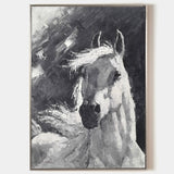 Black And White Horse Painting Abstract Horse Art Contemporary Horse Art
