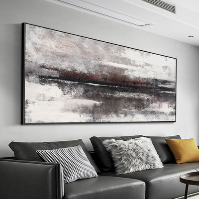 Huge Black And White Beach Wall Art Panoramic Modern Coastal Artwork Acrylic Oversized Coastal Wall Art