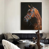 Equestrian Fine art Large Horse Painting Rustic Horse Wall Art Draft Horse Art