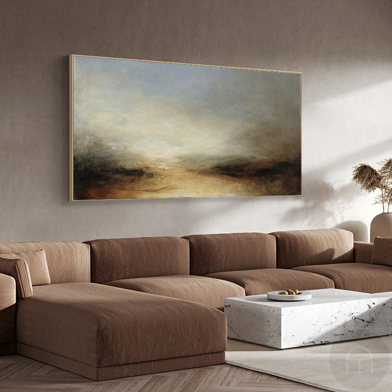 Modern Abstract Seascape Painting Contemporary Abstract Art Sunset Canvas Wall Art