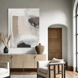 Beige Wabi-sabi Styling Canvas Wall Art Large Neutral Acrylic Painting Minimalist Art For Sale