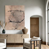 Wabi-sabi Canvas Wall Art Taupe Minimalist Acrylic Painting Large Canvas Art For Livingroom