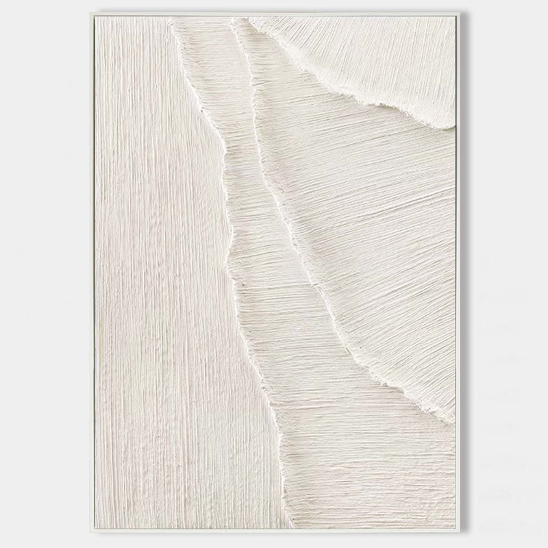 3D White Wall Art Textured Art White Plaster Wall Art White Abstract Art Minimalist Painting