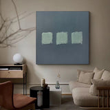 Blue minimalist painting Blue wall art 3d texture painting Blue Wabi-Sabi art Blue square wall art