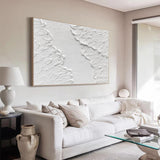 Luxury White Abstract Painting White 3D Textured Painting White 3D Minimalist Painting Large White Abstract Painting Modern abstract painting