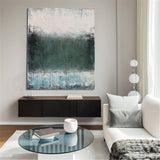 Green Abstract Acrylic Painting On Canvas Extra Large Abstract Canvas Art Grey Modern Wall Art