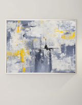 Orange And Grey Wall Art Large Modern Abstract Art Yellow Canvas Art